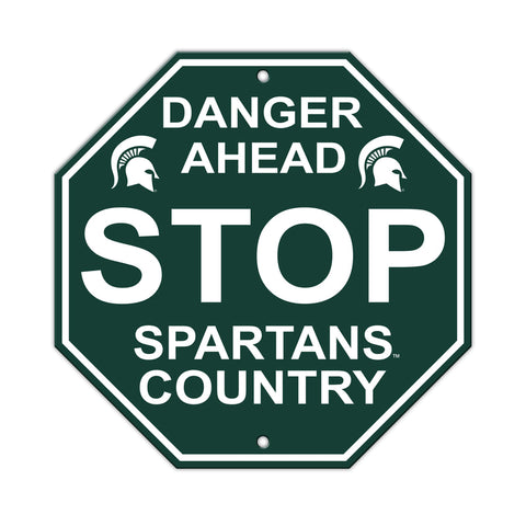 Michigan State Spartans Sign 12x12 Plastic Stop Style - Special Order - Team Fan Cave