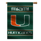 Miami Hurricanes Banner 28x40 House Flag Style 2 Sided - Team Fan Cave