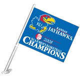 Kansas Jayhawks Flag Car Style 2008 Basketball National Champs Design - Team Fan Cave