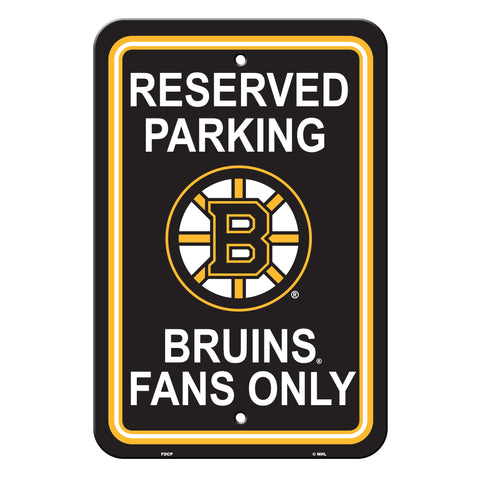 Boston Bruins Sign - Plastic - Reserved Parking - 12 in x 18 in - Team Fan Cave