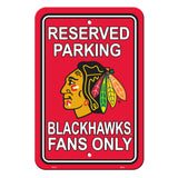 Chicago Blackhawks Sign - Plastic - Reserved Parking - 12 in x 18 in - Team Fan Cave