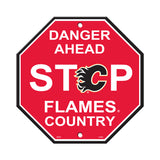 Calgary Flames Sign 12x12 Plastic Stop Style - Special Order - Team Fan Cave