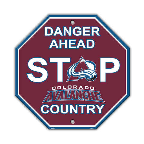 Colorado Avalanche Sign 12x12 Plastic Stop Style - Special Order - Team Fan Cave