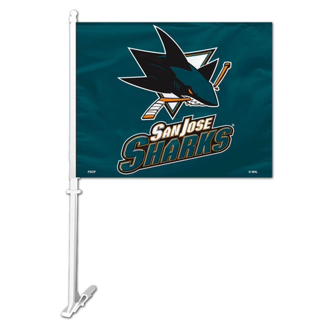 San Jose Sharks Flag Car Style Special Order - Team Fan Cave