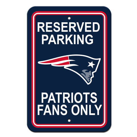 New England Patriots Sign - Plastic - Reserved Parking - 12 in x 18 in - Team Fan Cave