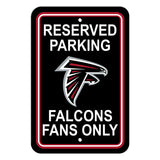 Atlanta Falcons Sign - Plastic - Reserved Parking - 12 in x 18 in - Special Order - Team Fan Cave