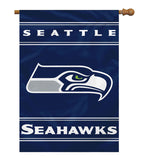 Seattle Seahawks Banner 28x40 House Flag Style 2 Sided - Team Fan Cave