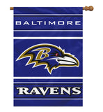 Baltimore Ravens Banner 28x40 House Flag Style 2 Sided - Special Order - Team Fan Cave