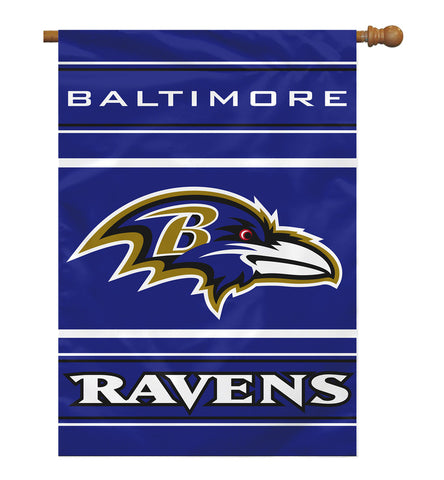 Baltimore Ravens Banner 28x40 House Flag Style 2 Sided - Special Order - Team Fan Cave