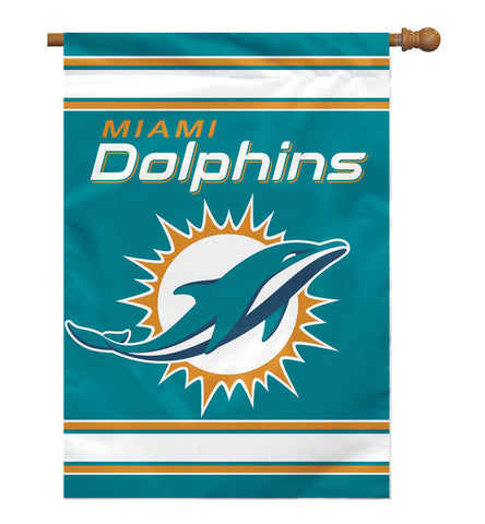 Miami Dolphins Banner 28x40 House Flag Style 2 Sided - Team Fan Cave