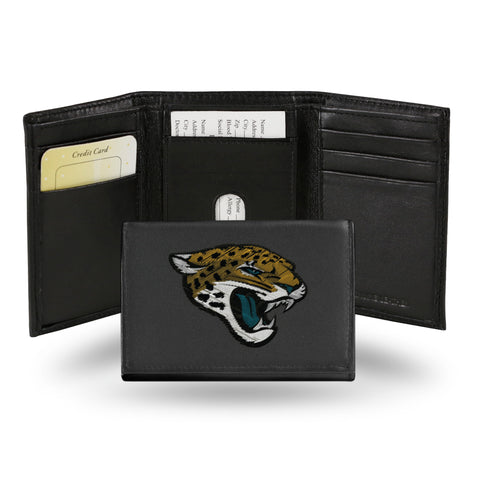 Jacksonville Jaguars Wallet Trifold Leather Embroidered - Team Fan Cave