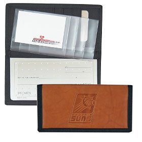 Phoenix Suns Leather/Nylon Embossed Checkbook Cover - Team Fan Cave