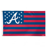 Atlanta Braves Flag 3x5 Deluxe Style Stars and Stripes Design-0