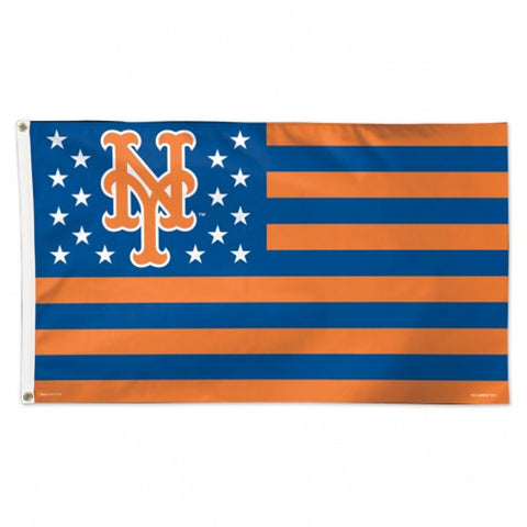 New York Mets Flag 3x5 Deluxe Style Stars and Stripes Design-0