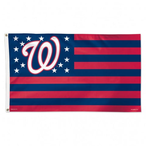 Washington Nationals Flag 3x5 Deluxe Style Stars and Stripes Design - Special Order-0