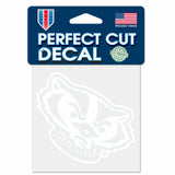Wisconsin Badgers Decal 4x4 Perfect Cut White - Team Fan Cave