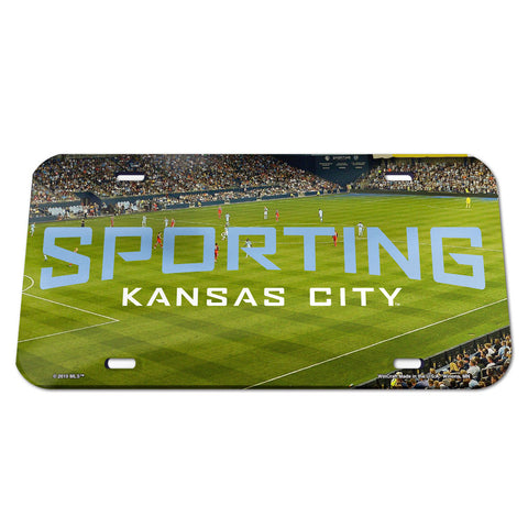 Sporting Kansas City License Plate Crystal Mirror Stadium Design - Team Fan Cave