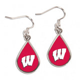 Wisconsin Badgers Earrings Tear Drop Style - Team Fan Cave