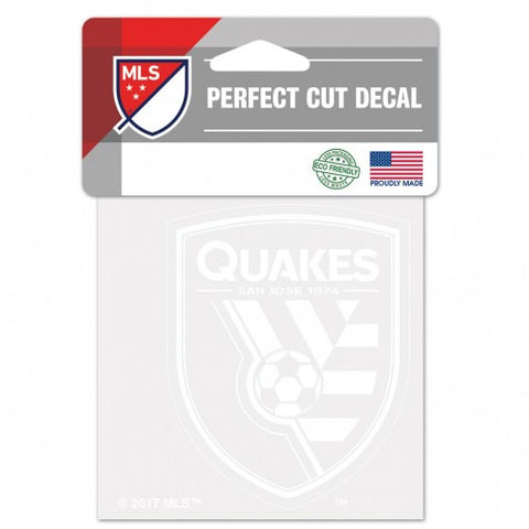 San Jose Earthquakes Decal 4x4 Perfect Cut White Special Order - Team Fan Cave