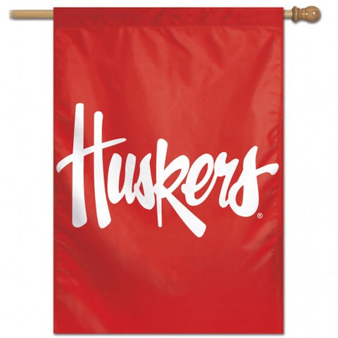 Nebraska Cornhuskers Banner 28x40 Vertical Logo Design - Team Fan Cave