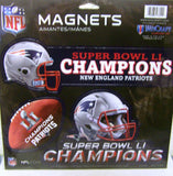 New England Patriots Magnets 11x11 Die Cut Vinyl Set of 3 Super Bowl 51 Champions Design - Team Fan Cave