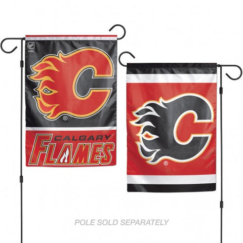 Calgary Flames Flag 12x18 Garden Style 2 Sided - Team Fan Cave