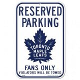 Toronto Maple Leafs Sign 11x17 Plastic Reserved Parking Style