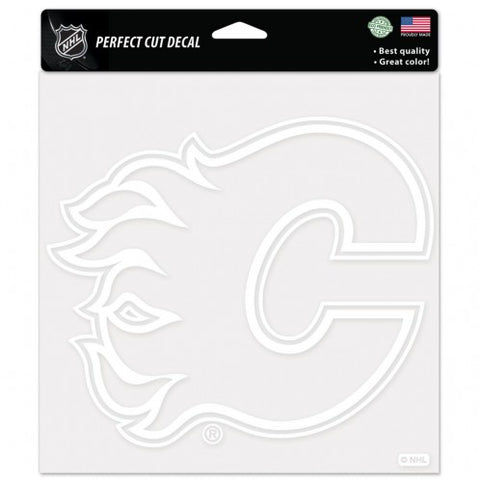 Calgary Flames Decal 8x8 Perfect Cut White Special Order - Team Fan Cave