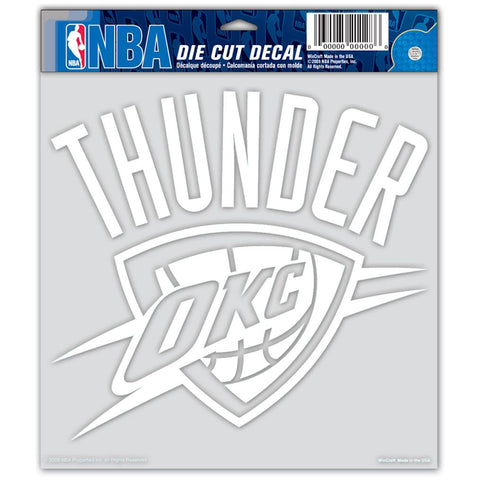 Oklahoma City Thunder Decal 8x8 Die Cut White - Team Fan Cave