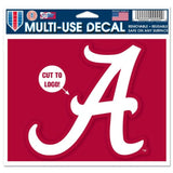 Alabama Crimson Tide Decal 5x6 Multi Use Color Cut to Logo - Special Order