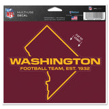Washington Football Team Decal 5x6 Multi Use Color Cut to Logo Special Order - Team Fan Cave
