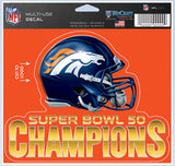 Denver Broncos 5x6 Color Ultra Decal Super Bowl 50 Champion - Team Fan Cave
