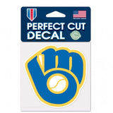 Milwaukee Brewers Decal 4x4 Perfect Cut Color - Team Fan Cave