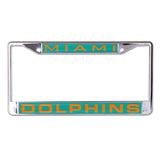 Miami Dolphins License Plate Frame - Inlaid - Special Order