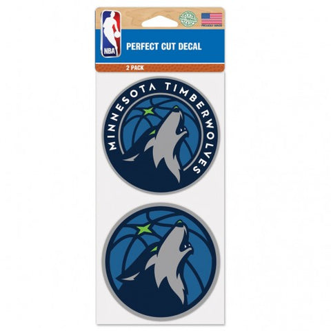 Minnesota Timberwolves Decal 4x4 Perfect Cut Set of 2 Special Order - Team Fan Cave