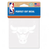 Chicago Bulls Decal 4x4 Perfect Cut White