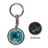 San Jose Sharks Key Ring Spinner Style - Special Order - Team Fan Cave