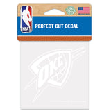 Oklahoma City Thunder Decal 4x4 Perfect Cut White - Team Fan Cave
