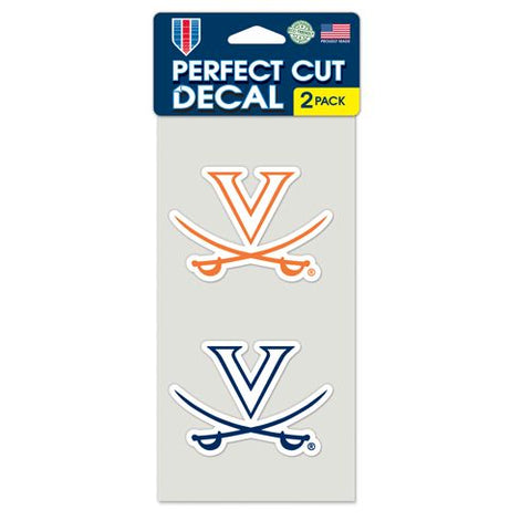 Virginia Cavaliers Decal 4x4 Perfect Cut Set of 2 - Special Order - Team Fan Cave