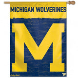 Michigan Wolverines Banner 27x37 Vertical College Vault Design - Team Fan Cave