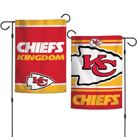 Kansas City Chiefs Flag 12x18 Garden Style 2 Sided Slogan Design - Special Order