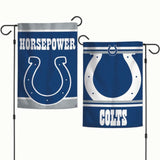 Indianapolis Colts Flag 12x18 Garden Style 2 Sided Slogan Design - Special Order