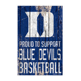 Duke Blue Devils Sign 11x17 Wood Proud to Support Design-0