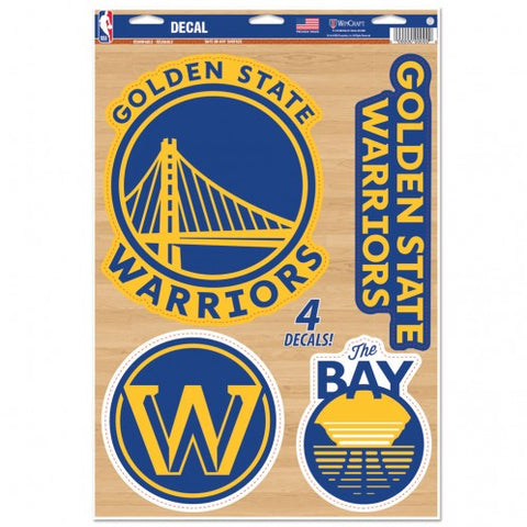 Golden State Warriors Decal 11x17 Cut To Logo