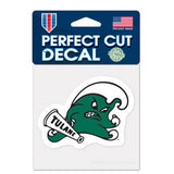 Tulane Green Wave Decal 4x4 Perfect Cut Color - Team Fan Cave
