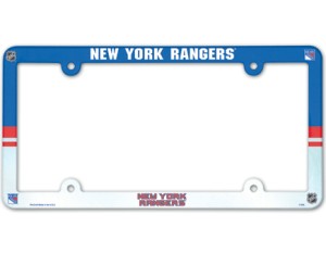 New York Rangers License Plate Frame Plastic Full Color Style