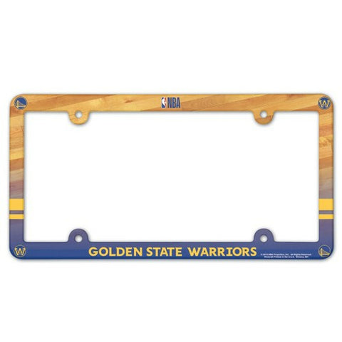 Golden State Warriors Plastic License Plate Frame Full Color Style - Team Fan Cave