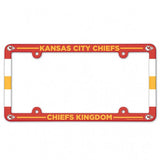 Kansas City Chiefs License Plate Frame Plastic Full Color Style - Team Fan Cave