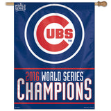 Chicago Cubs Banner 27x37 Vertical 2016 World Series Champs Design - Team Fan Cave