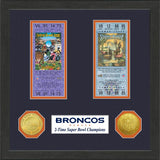 Denver Broncos Super Bowl Ticket Collection Plaque - Team Fan Cave